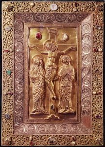 Golgata, ca. 1228 (sølv gjelder og granat)